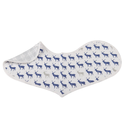 In The Wild Elephant Cotton Burp Cloth Bib 2PK - DraftFuel Sports
