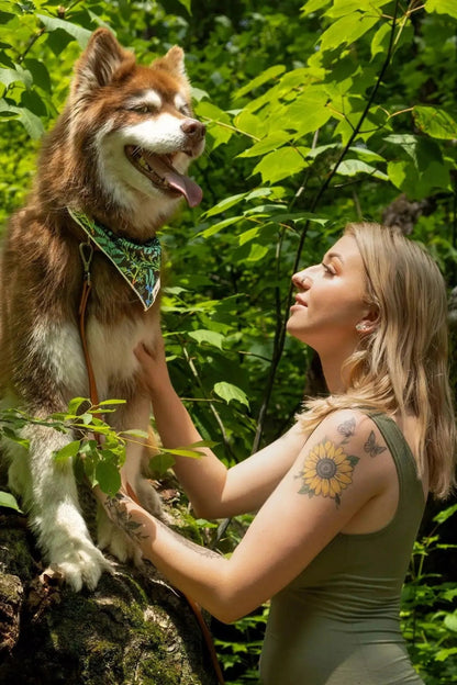 Magical Fern Forest Dog Bandana & Matching Keychain - DraftFuel Sports