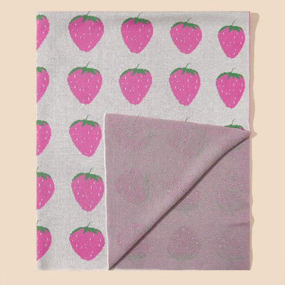 New Arrival Knitted Baby Blanket With Simple Fruits Pattern: New Collection For All Seasons - DraftFuel Sports