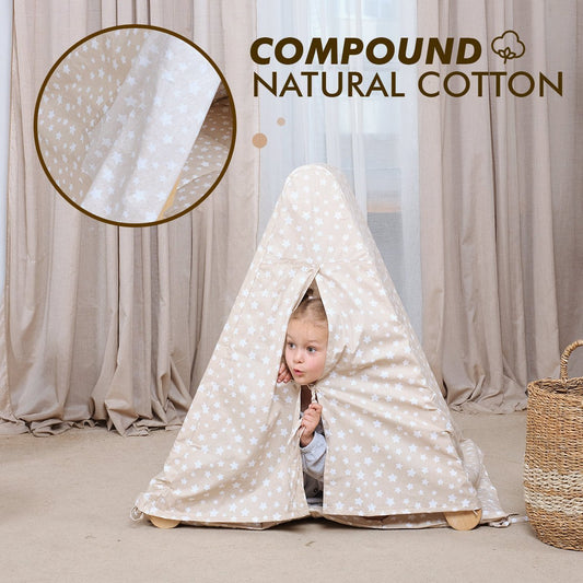 Play Tent Cover with Mat for Climbing Triangle Ladder - DraftFuel Sports