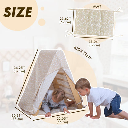 Play Tent Cover with Mat for Climbing Triangle Ladder - DraftFuel Sports