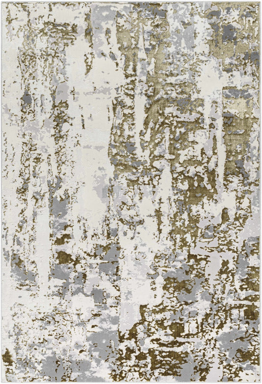 Sample Junko Gray & Green Marble Area Rug - DraftFuel Sports