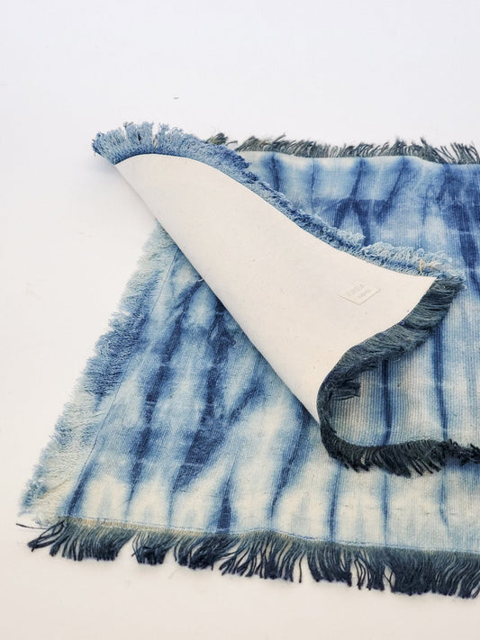 Tie Dye Cotton Placemat - Indigo Blue (Set of 4) - DraftFuel Sports