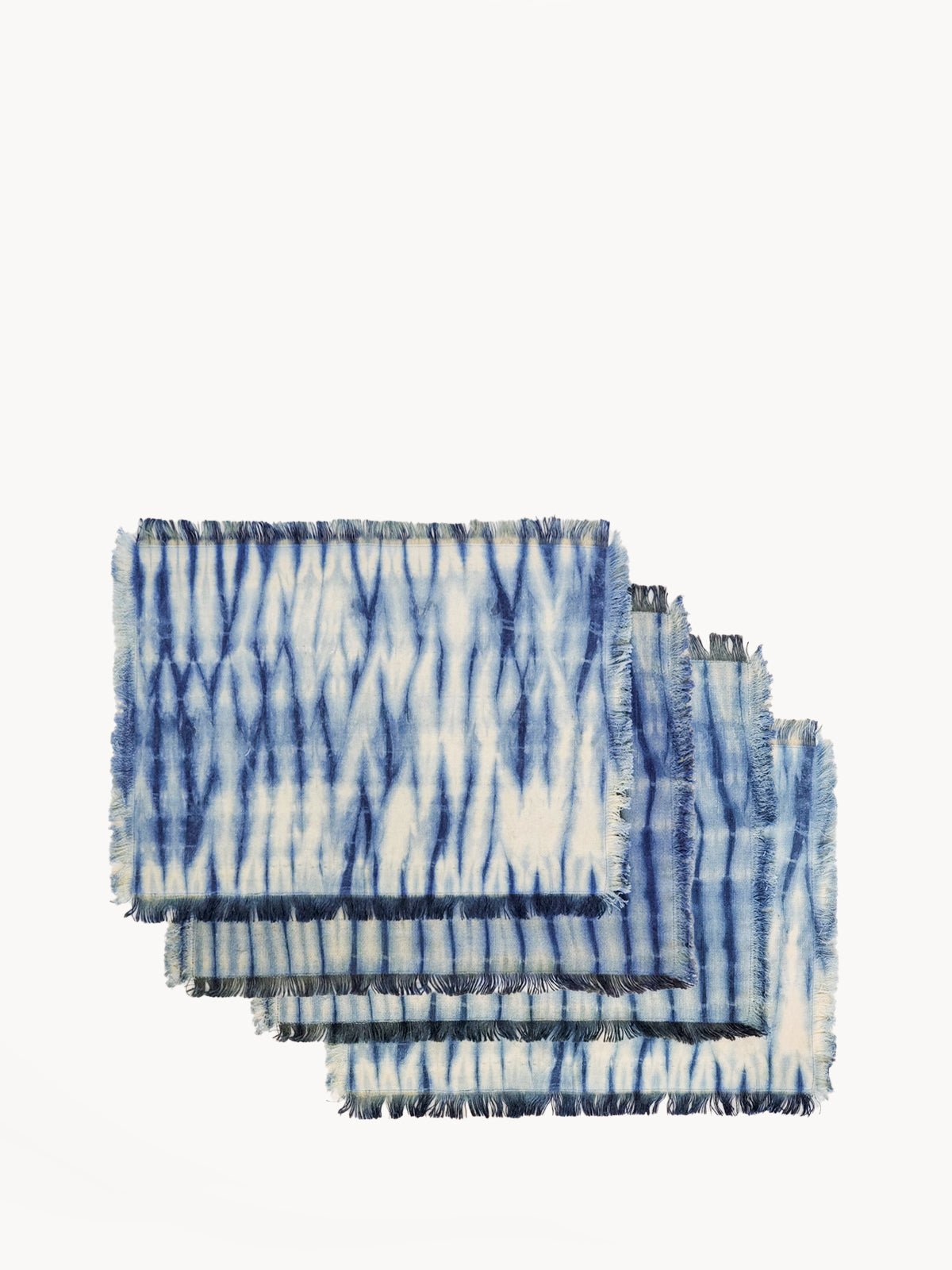 Tie Dye Cotton Placemat - Indigo Blue (Set of 4) - DraftFuel Sports
