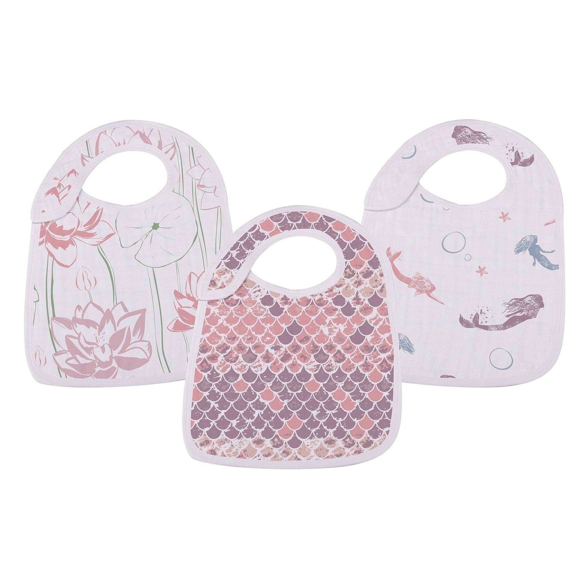 Under The Sea Bamboo Muslin Snap Bibs 3PK - DraftFuel Sports