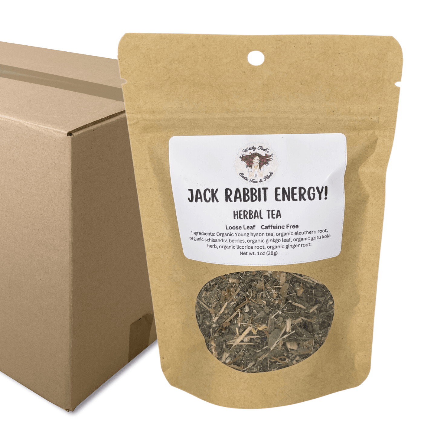 Witchy Pooh's Jack Rabbit Energy Tea - Loose Leaf Herbal Tea, Caffeine Free, Sugar Free - DraftFuel Sports