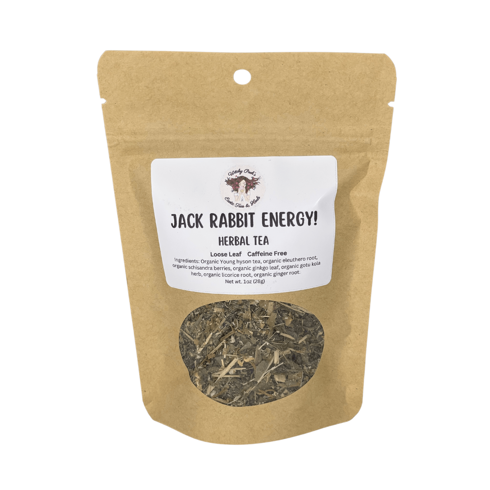 Witchy Pooh's Jack Rabbit Energy Tea - Loose Leaf Herbal Tea, Caffeine Free, Sugar Free - DraftFuel Sports