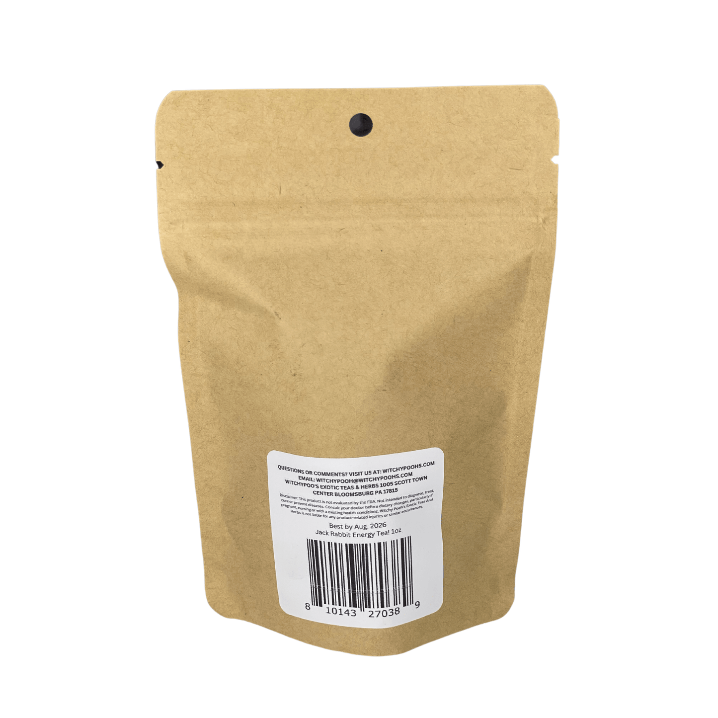 Witchy Pooh's Jack Rabbit Energy Tea - Loose Leaf Herbal Tea, Caffeine Free, Sugar Free - DraftFuel Sports
