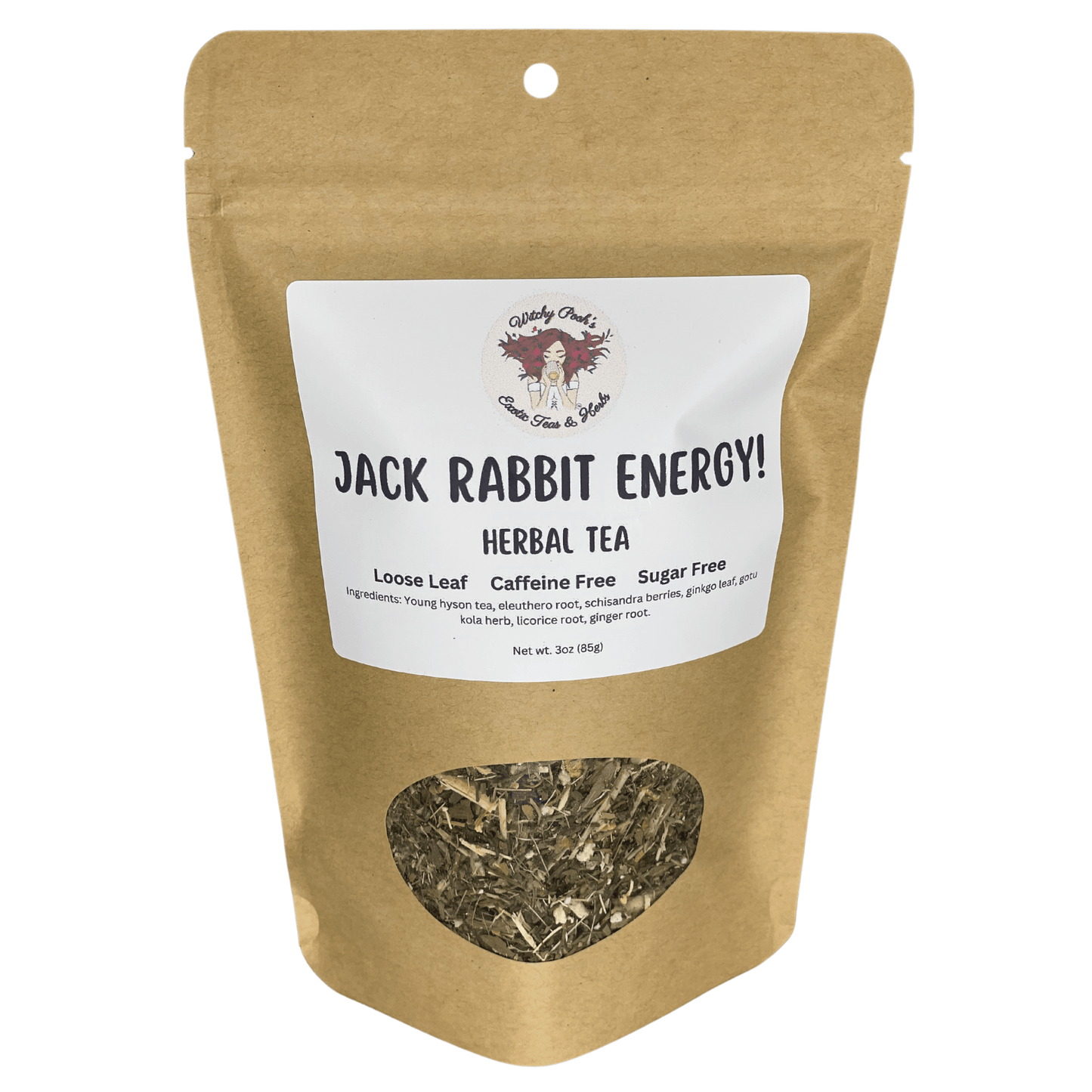 Witchy Pooh's Jack Rabbit Energy Tea - Loose Leaf Herbal Tea, Caffeine Free, Sugar Free - DraftFuel Sports